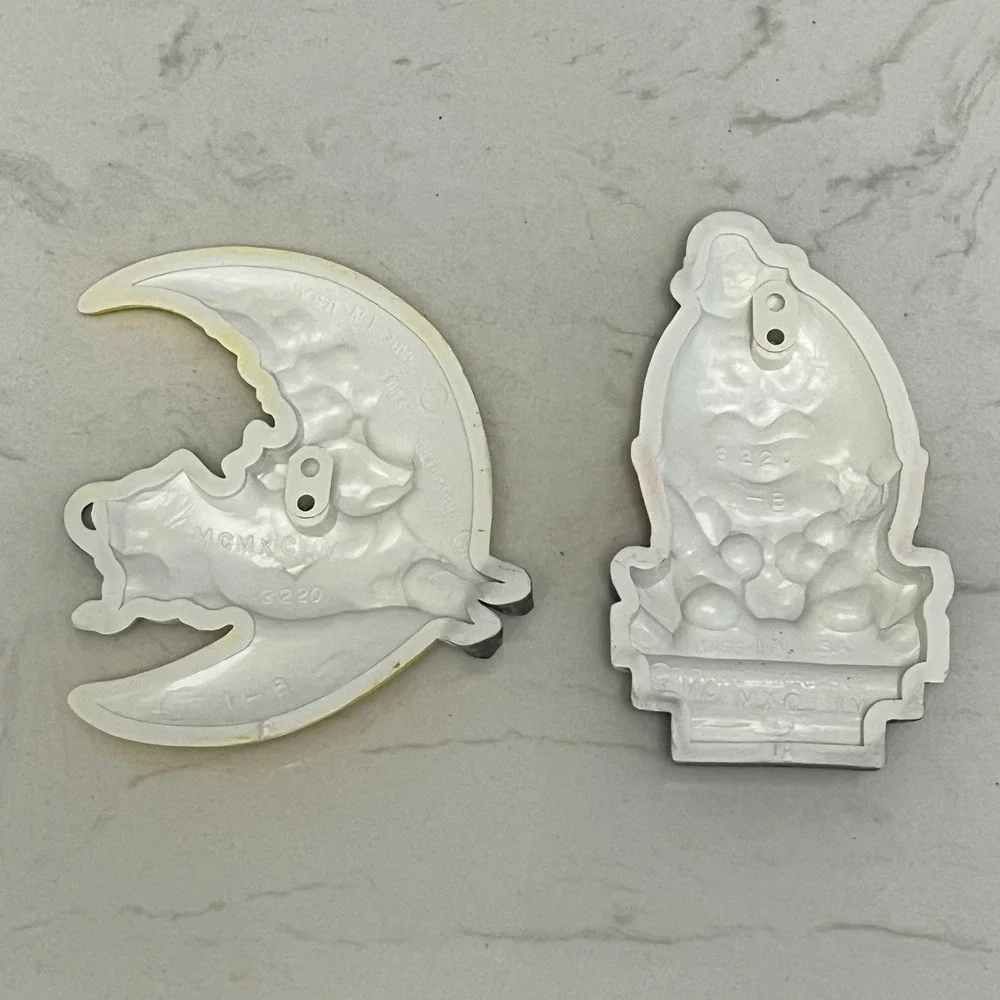 Vtg Burwood Products Nursery Rhyme Wall Plaques Decor Cow Moon Humpty Dumpty Set